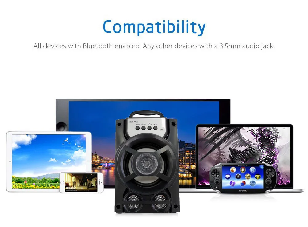 Excalvan портативный динамик мини Bluetooth беспроводной высокой мощности зарядки Открытый квадратный звук системы 3D стерео музыка объемного звучания