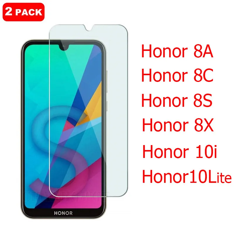 Защитное стекло для Huawei Honor 8S 2 шт. 8A 8X 8C KSA KSE LX9 9H Защита экрана 10i 10 Lite закаленное