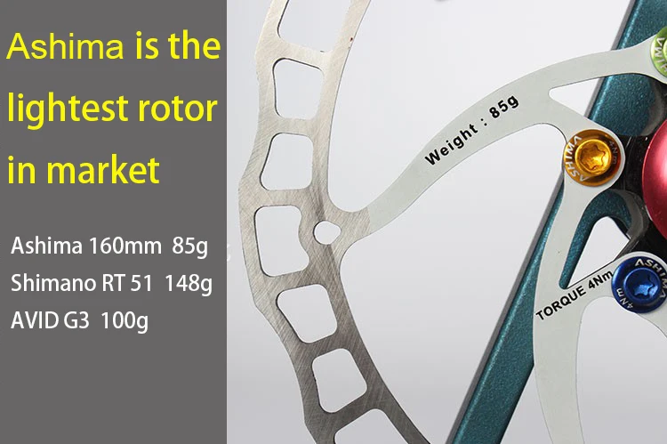 Тормозной диск ASHIMA Rotor ARO 08 Сверхлегкий 85 г MTB велосипед нержавеющая сталь 160 мм 180