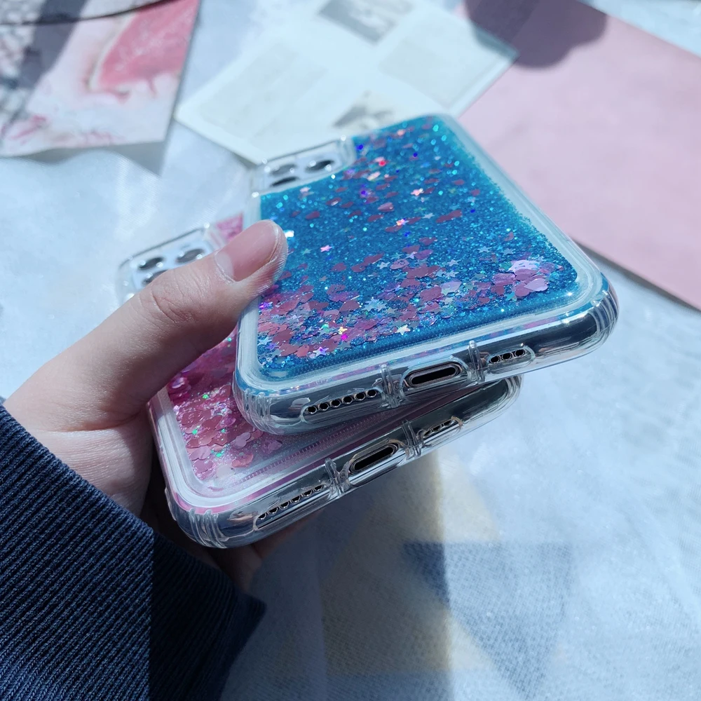 For iPhone 5 5s SE 6 6s 7 8 Plus 11 Pro X XS XR Max Liquid Glitter Quicksand Love Heart Snowflake Soft Silicon TPU Case Cover | Мобильные