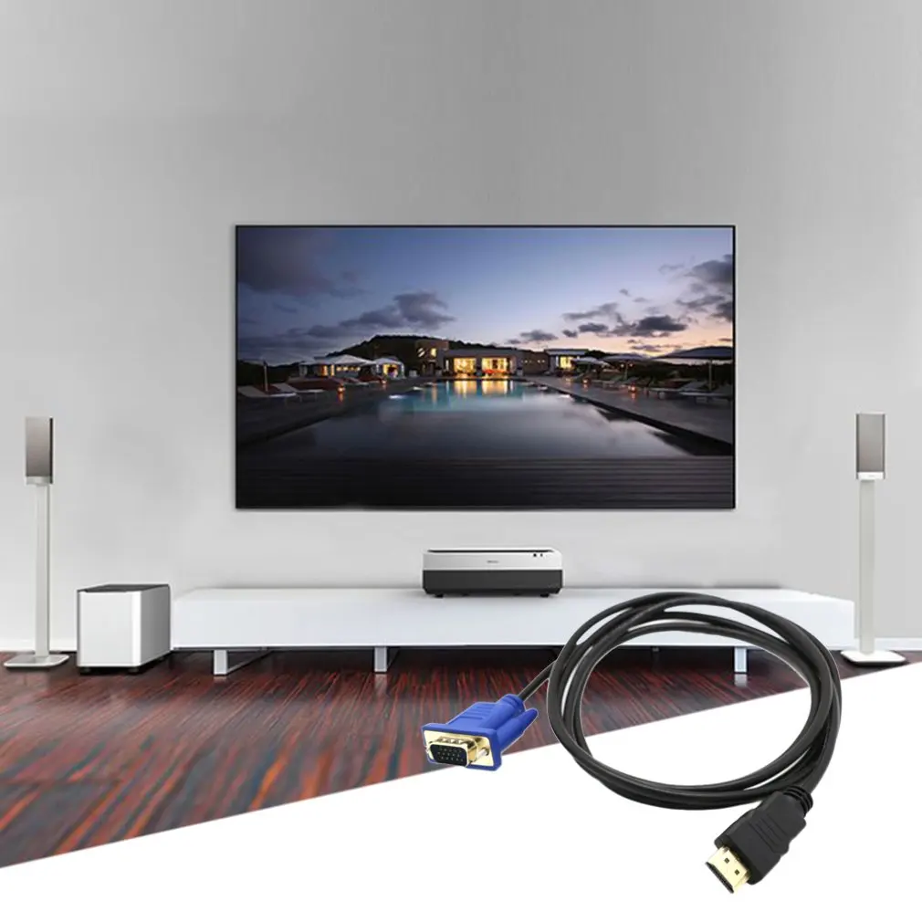 Позолоченный HDMI к VGA конвертер кабель с аудио выходом для ПК ноутбук планшет