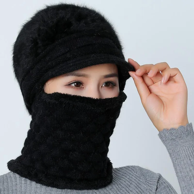 Skullies Beanies женская зимняя шапка для мамы вязаная шапочка для девочек шарф женская шапка для женщин шерстяная Круглая Шапочка Шапка Зимняя маска шапка