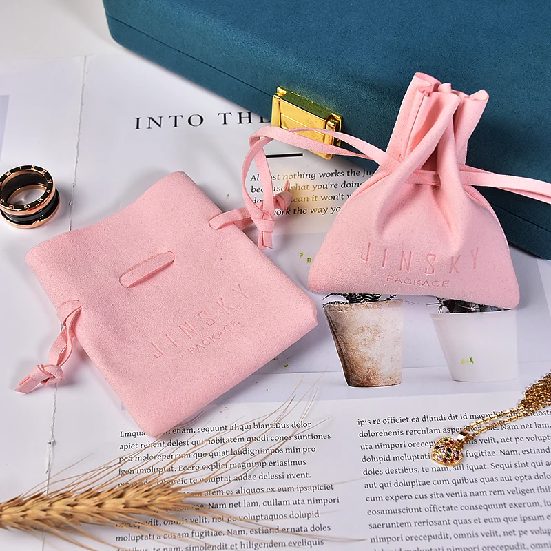 

100 Pcs/Lot Personalized Logo Jewelry Bags Wedding Christmas Favor Drawstring Bags Jewelry Package Pouches Storage Organizer