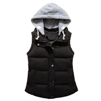 2022 new autumn winter women vest jacket large size loose slim waistcoat top female hooded thick warm down cotton vest coat