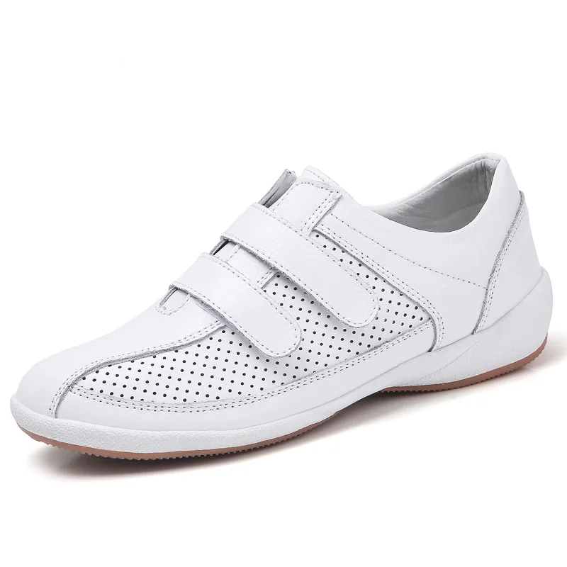 

New Women Casual Shoes High Quality Leather Loafers Summer Shoes Breathable Woman Shoes Spring Autumn Plus Size Ladies Flats