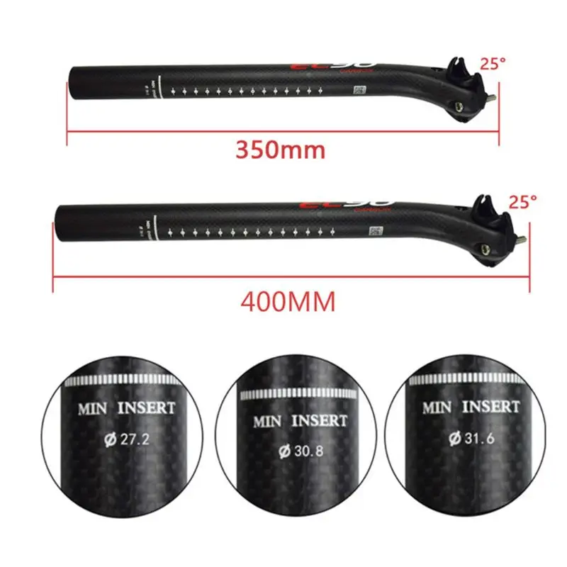 Carbon Fiber Bicycle Seatpost Ultralight Mountain Road MTB Bike Seat Post Tube | Спорт и развлечения