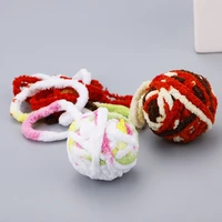 cat plush toy ball wool molars gripping knot cotton with tail pet supplies