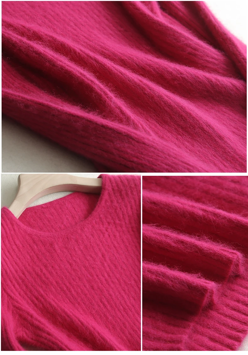 Loose Sweater Women Hot Sale Soft Jumpers Mink Cashmere Knitted New O-Neck Standard Clothes Ladies Pullovers