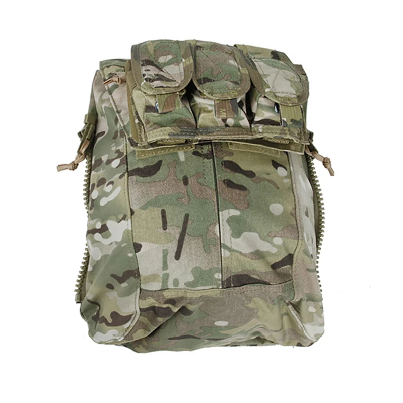 TMC Tactical CAG Zipper Pouch Back Panel Carrier Multicam Military Vest Platel Bag for CPC AVS Jpc2.0 Tactical Vest Compatible