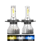 Лампа для автомобильных противотуманных фар H4 H7 LED 12000LM H1 H13 H8 H9 H11 9005 HB3 9006 HB4, 12 В, 3000K, 6000K, 25000K