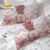 BlessLiving Pineapple Pillow Case Cover Home Geometric Wave Luxury Glitter Pillow Sham Tropical Fruit 3D 2pcs Pillowcase for Bed 1