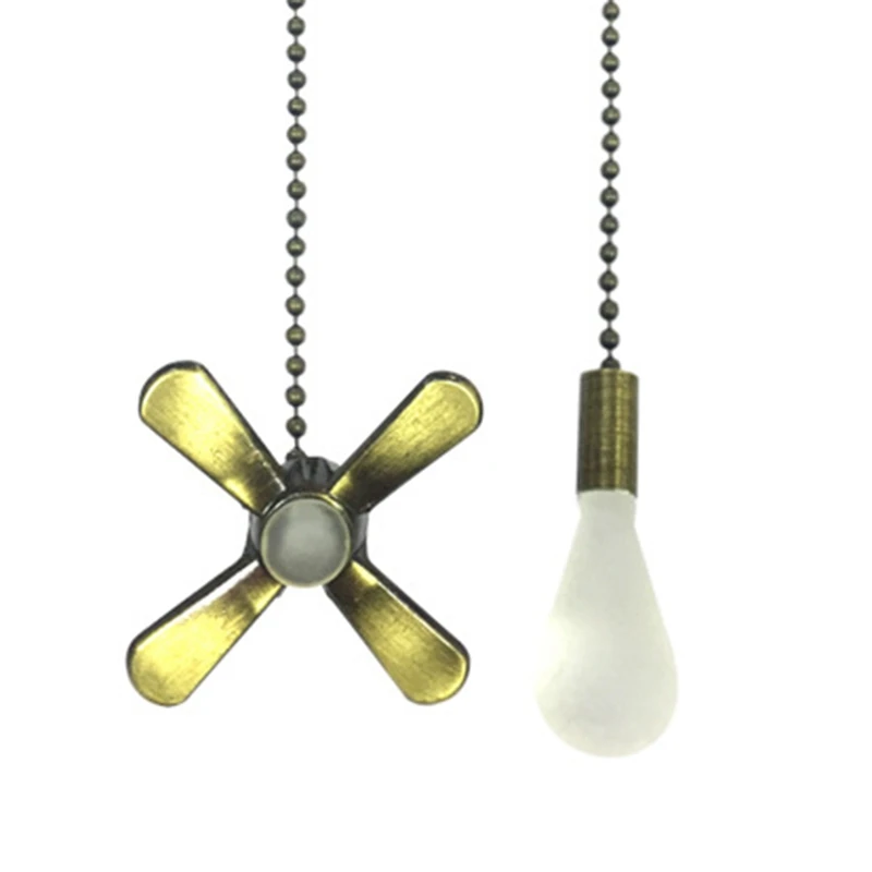 

Easy Install Decorative Light Bulb Accessories Home Styling Beaded Ball Copper Durable Practical Pendant Ceiling Fan Pull Chain