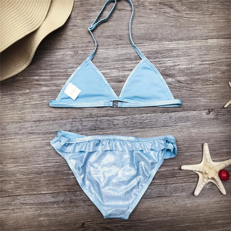 Falbala/бикини для девочек возрастом от 5 до 12 лет коллекция 2019 года блестящие