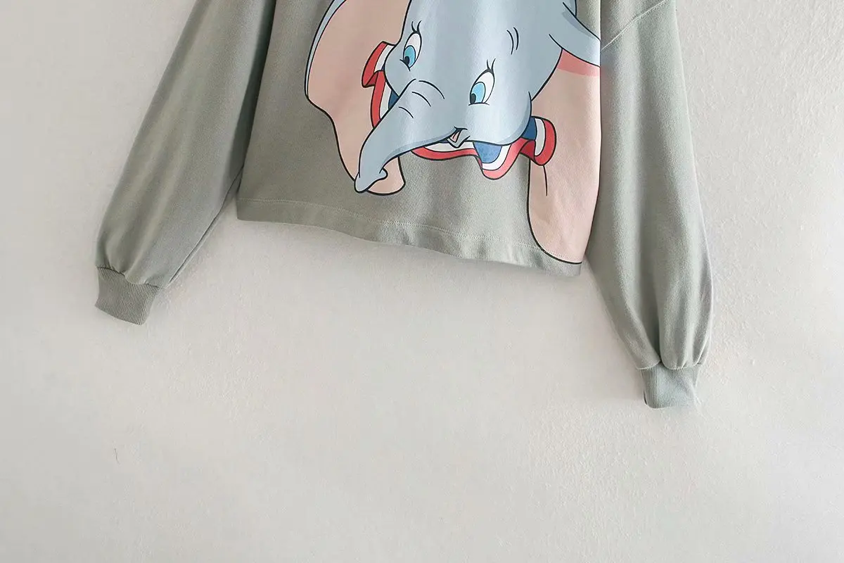 

Disney 2021 Dumbo sweater hoodie round neck long sleeve leisure Harajuku loose wild sweater