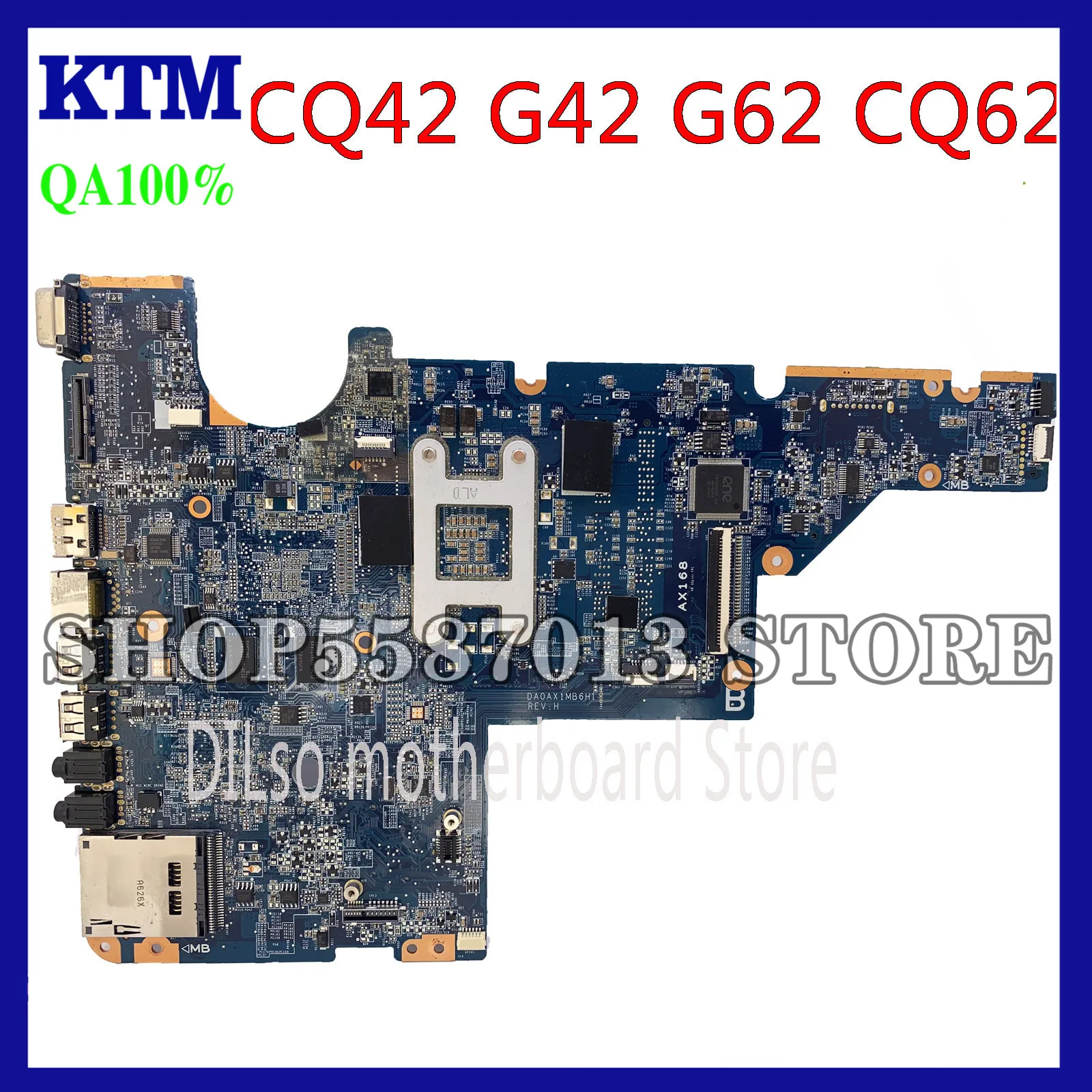 

KEFU 595183-001 For HP Motherboard HP Motherboard CQ42 G42 G62 CQ62 Laptop Motherboard DAOAX1MB6F0 DA0AX1MB6H0 100% original