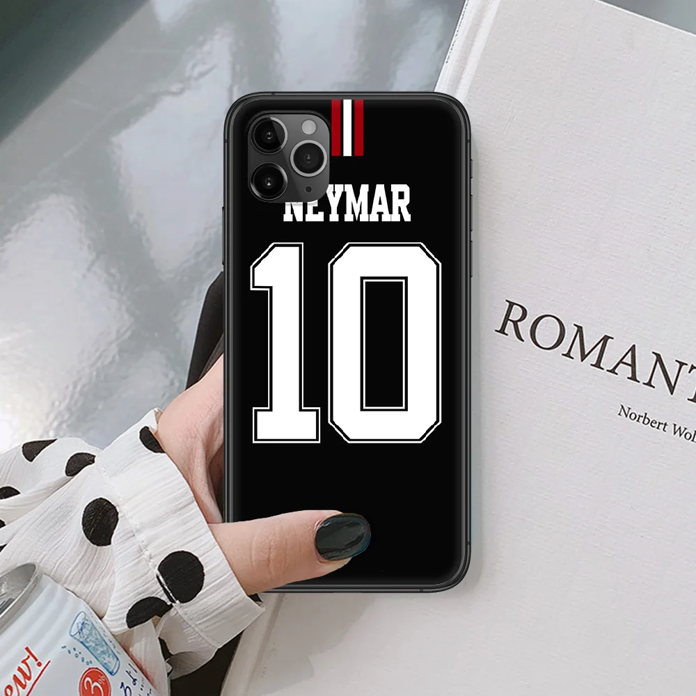 

Neymar soccer football 10 Phone case For iphone 5 6 7 8 S SE plus X XS XR 11 12 mini Pro Max 2020 black black back soft prime