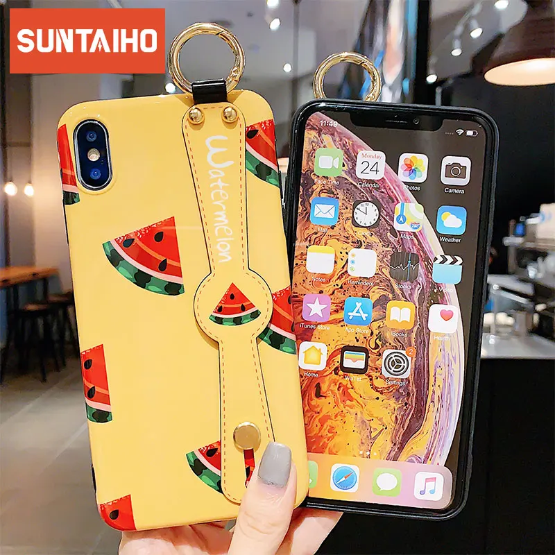 Матовый Силиконовый чехол с рисунком арбуза для iPhone 6 6s 7 8 Plus X Xr Xs Max защитный