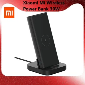 original xiaomi mi wireless power bank 30w vertical base automatic induction wireless charger wired wireless 30w max output free global shipping