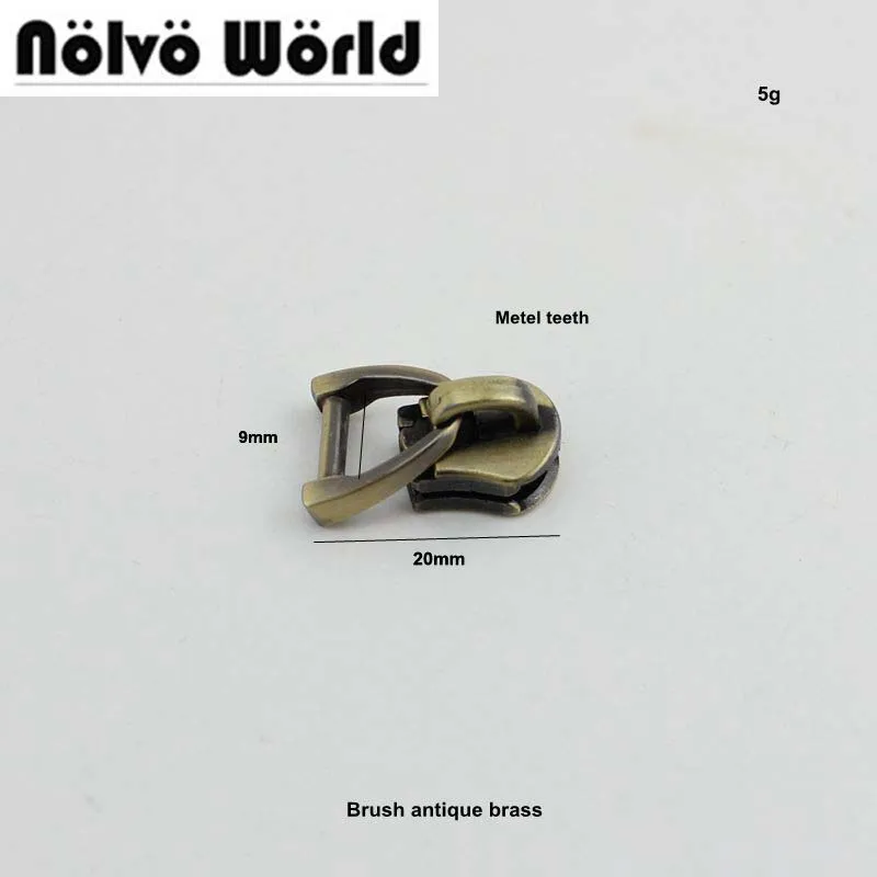 Металлическая головка на молнии с 5 зубцами 50 шт. подвижная металлическая молния