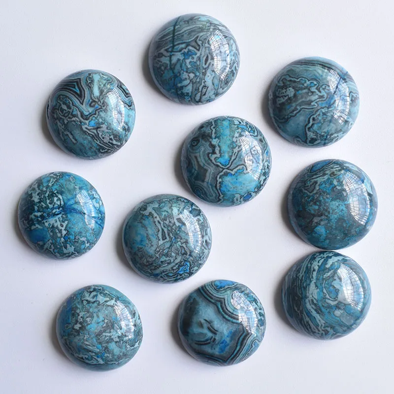 

Wholesale 30pcs/lot fashion good quality natural stone blue onyx cab cabochon 18mm beads for jewelry making free shipping