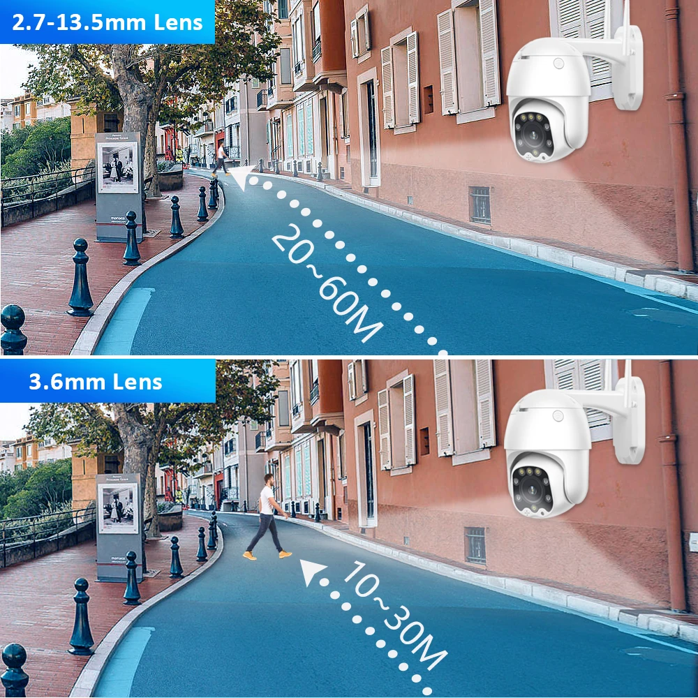 

PTZ Speed Dome WIFI IP Camera 1080P 5MP Outdoor 5X Zoom Wireless Camera 8pcs Led IR 30m Two Way Audio CCTV Surveillance Camhiapp