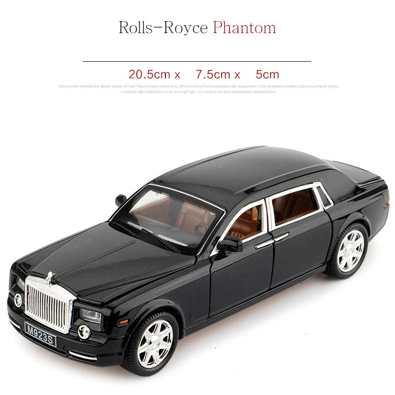 Модель автомобиля из сплава под давлением в масштабе 1:24 модель рулоне Royce Phantom