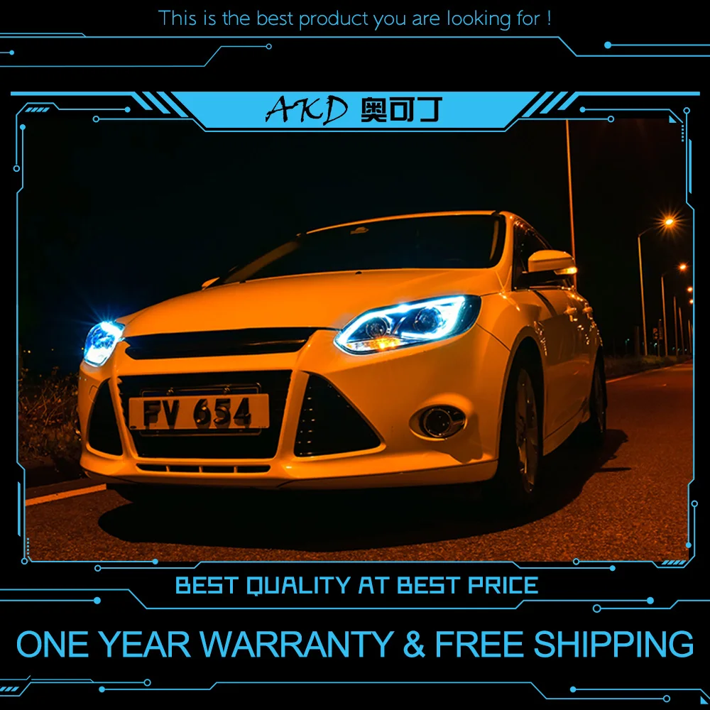 АКД автомобильного тюнинга поперечная балка для Ford Focus 2012 2014 светодиодные фары DRL