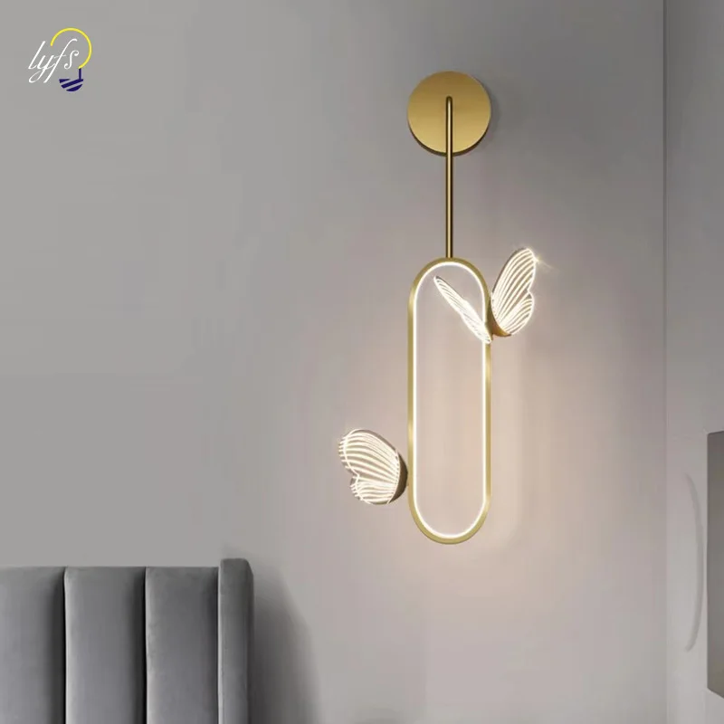 Butterfly LED Pendant Wall Lights Nordic Indoor Lighting Ceiling Lamp Bedside Lamp Hanging Lamps Modern Living Room Decoration