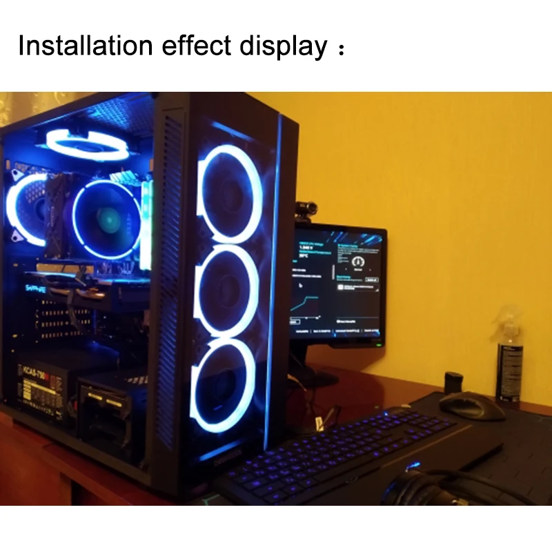 Aigo 120 мм вентилятор PC чехол Вентилятор Кулер Регулируемый Aurora RGB Led компьютер Вентилятор охлаждения 12 в бесшумный вентилятор PC чехол вентилятор для компьютера