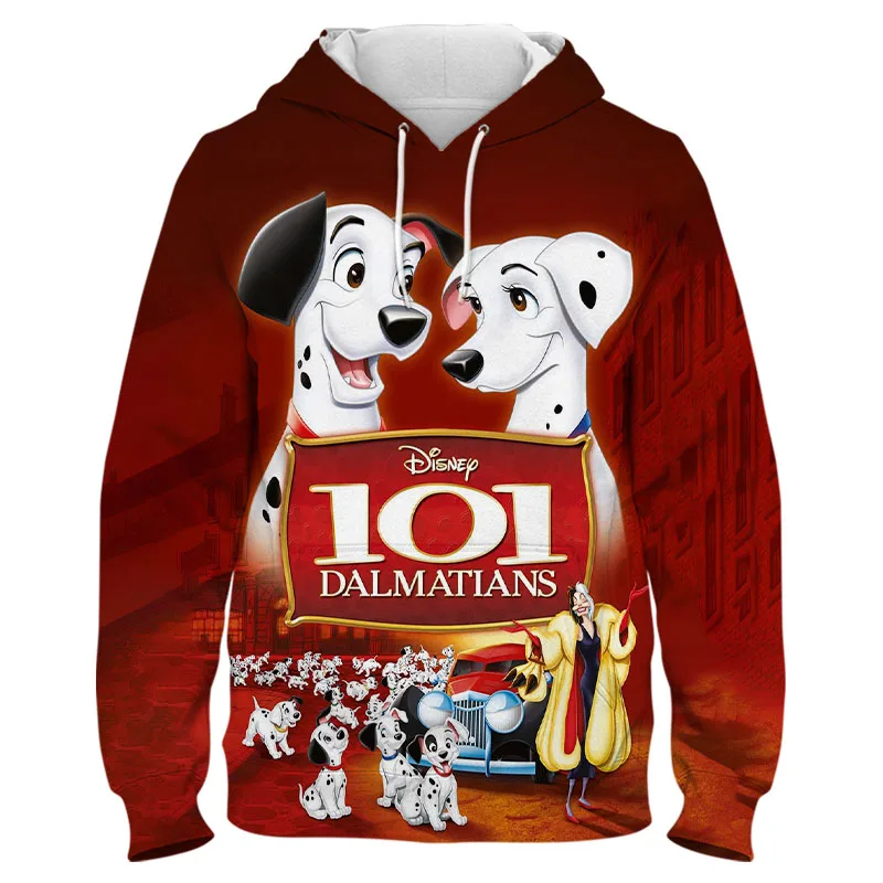 Толстовка с капюшоном и 3D-принтом из мультфильма аниме 101 далматинцев мужская