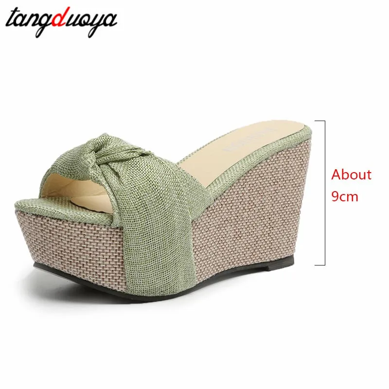 Мюли шлепанцы сандалии обувь на высоком каблуке сексуальные женские танкетке с