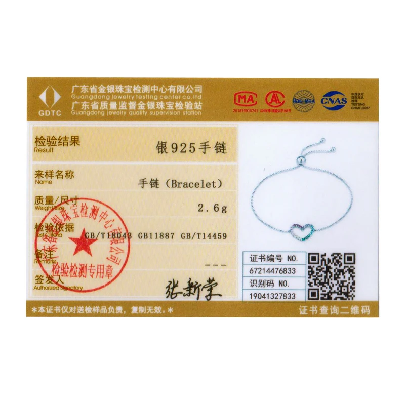 

WOSTU Genuine 925 Sterling Silver Colorful Heart Set Adjustable Rainbow Bracelet & Necklace Chain For Women Luxury Jewelry S230