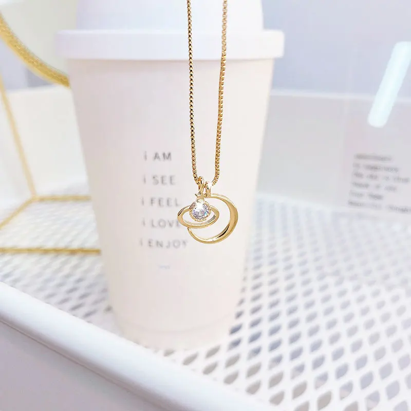 Ожерелья для женщин дизайнерская Звездная Вселенная Искусственная Луна