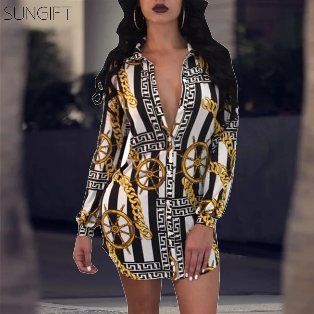 SUNGIFT африканская Дашики одежда для женщин глубокий v образный вырез длинный рукав