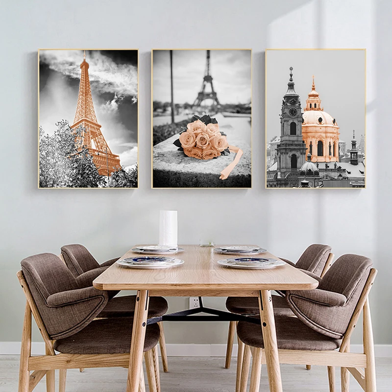 

Gatyztory 3PCS Tower Scenery DIY Paint By Numbers HandPainted Canvas Painting For Home Decor 40x50CM