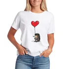 Женская футболка с рисунком, женская футболка, топ с рисунком в стиле Харадзюку, летняя футболка, белая футболка для женщин
