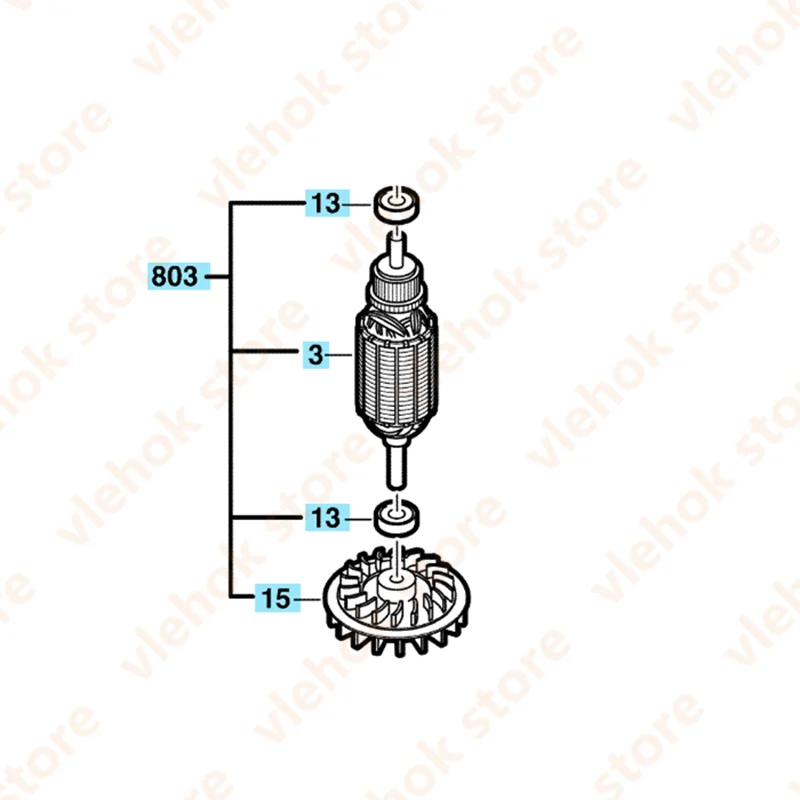 

220-240V Armature rotor for BOSCH GSS180A-C GSS180 PSS200A PSS180AC PSS150AC 2604011276