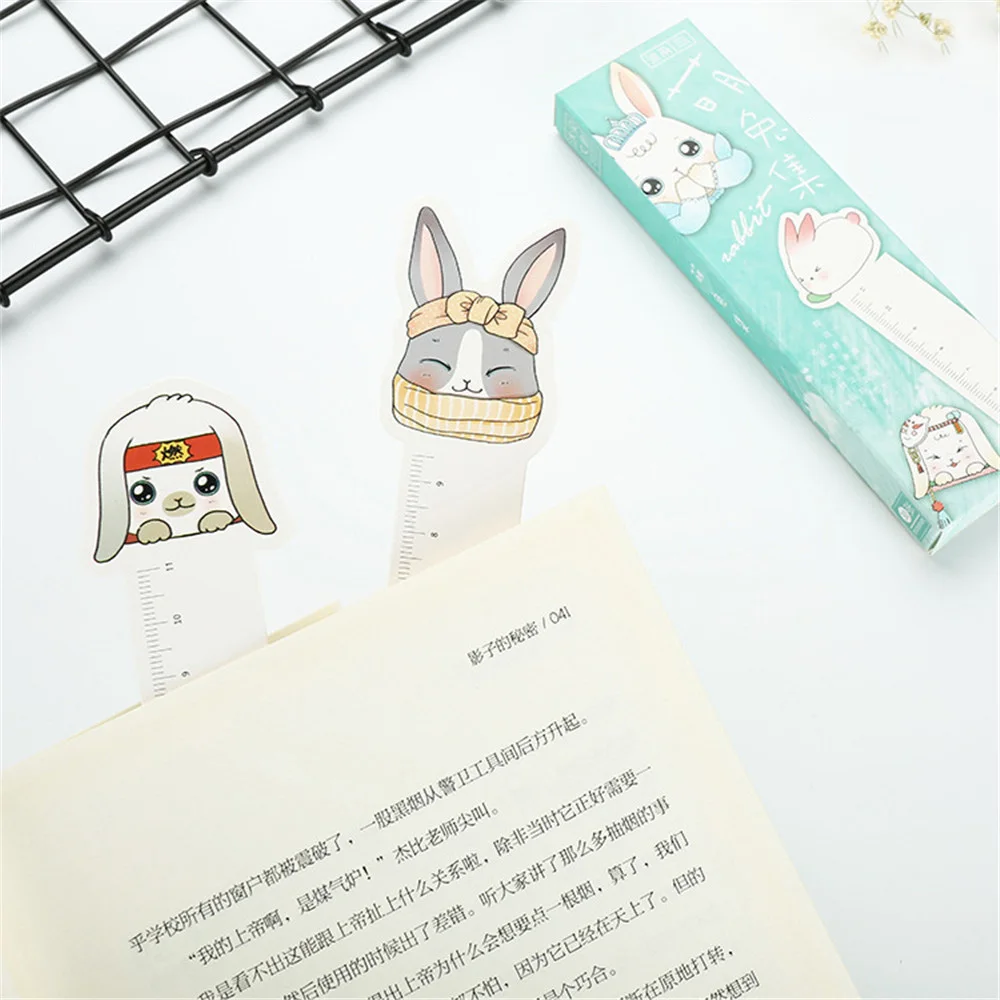 

30pcs/lot Cute Rabbit Ruler Material Escolar Kawaii Stationery Bookmarks for Books Novelty Book Page Holder School Office Supply