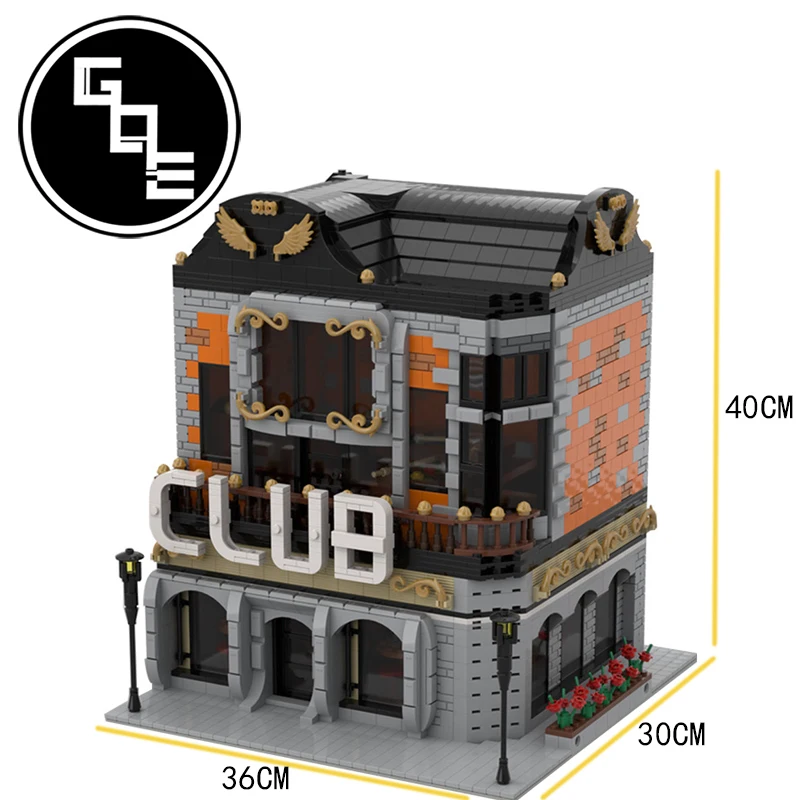 

City Street View Modular Club MOC-35552 Bar Apartment Architecture Educational Building Blocks Bricks DIY Toy For Kids Xmas Gift