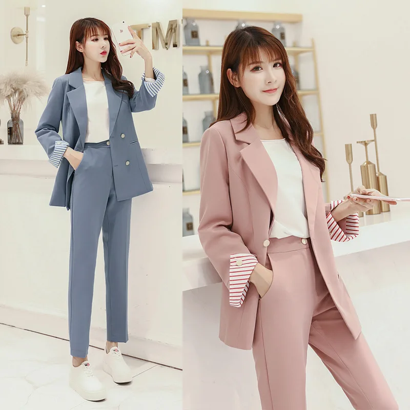 Женские костюмы Новинка весна осень 2019 высококачественные Простые хлопковые
