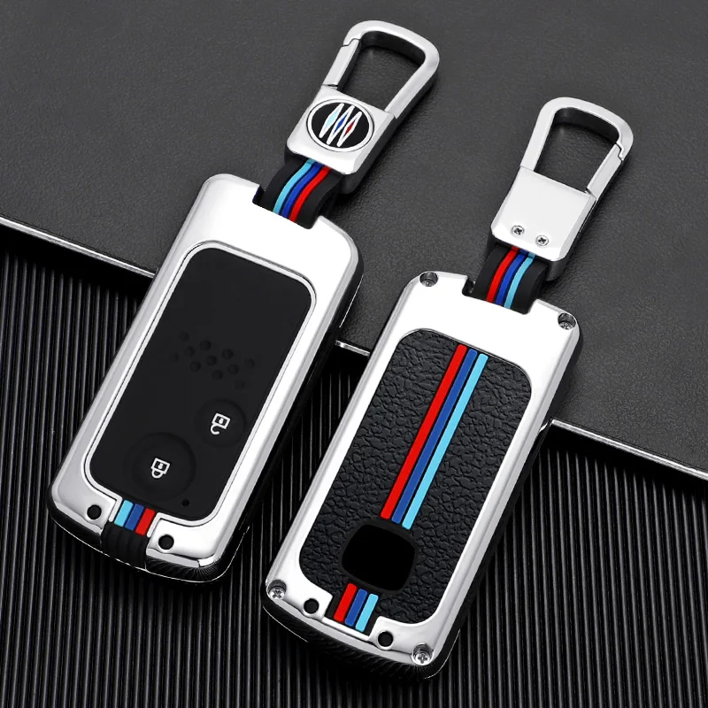 

New Zinc Alloy+Silicone Car Key Cover For Honda Fit Shuttle Freed Spike Hybrid Stepwgn Spada Accessories