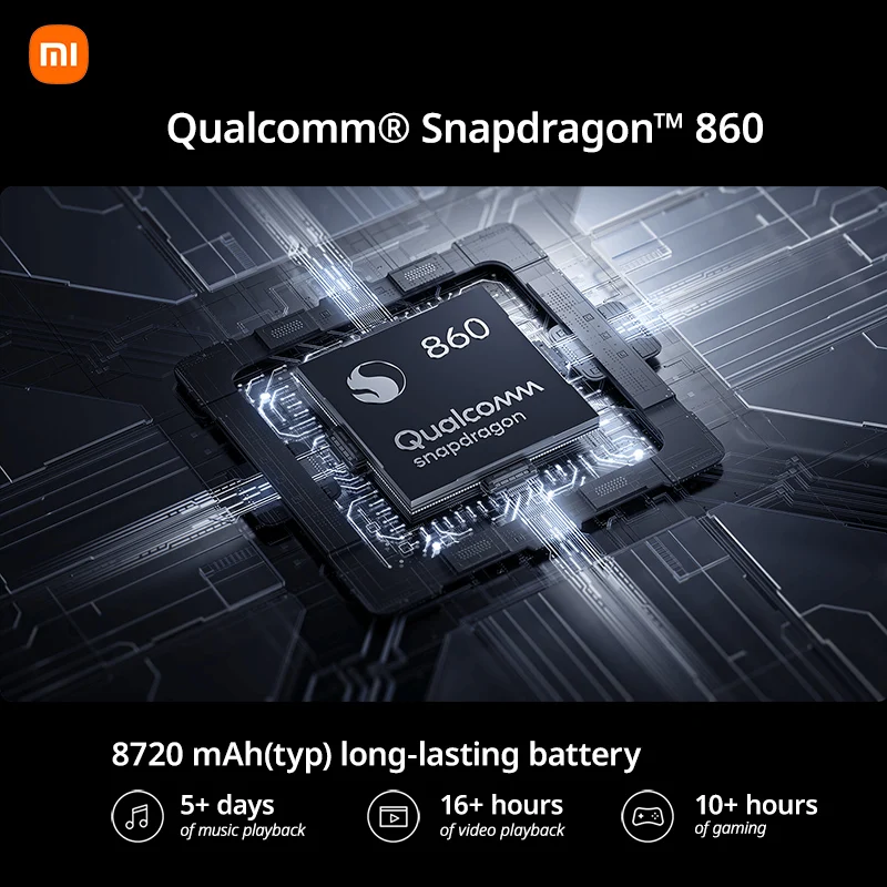 Смартфон Xiaomi Pad 5 6 ГБ + 128 Гб/6 256 11 дюймов WQHD дисплей 120 Гц Snapdragon 860 4 стереодинамика 8720