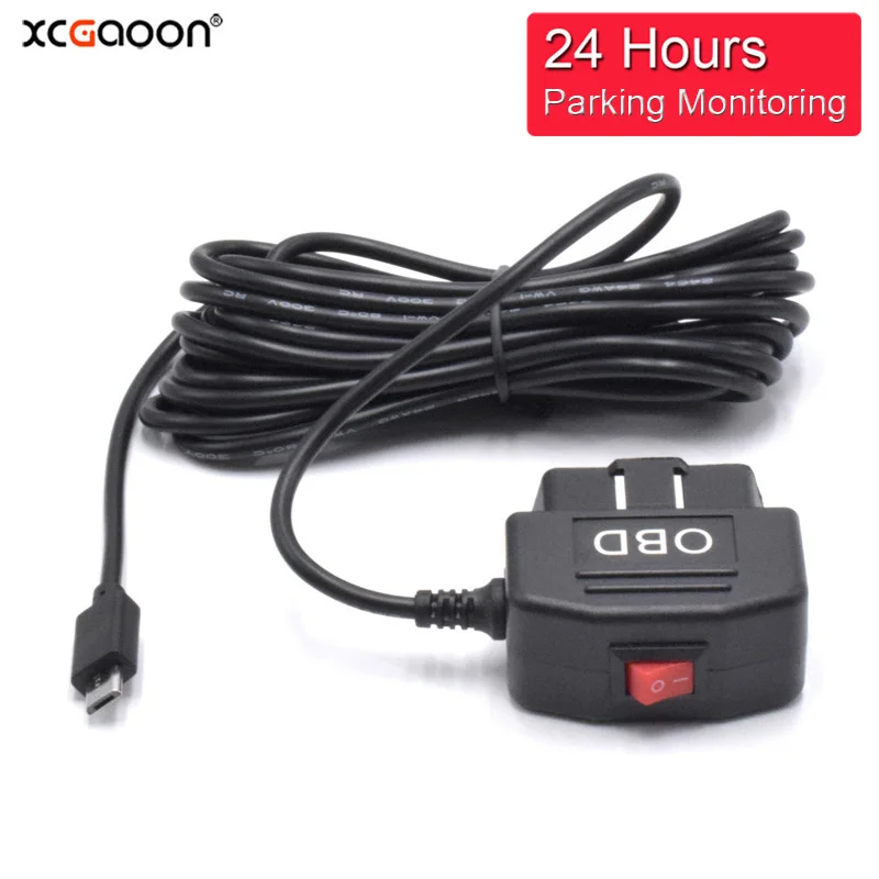 

24-часовой мониторинг парковки автомобиля OBD Hardwire 5 в 3 А с мини Mico USB-портом зарядный кабель для XiaoMi 70Mai YI 360 видеорегистратор DVR