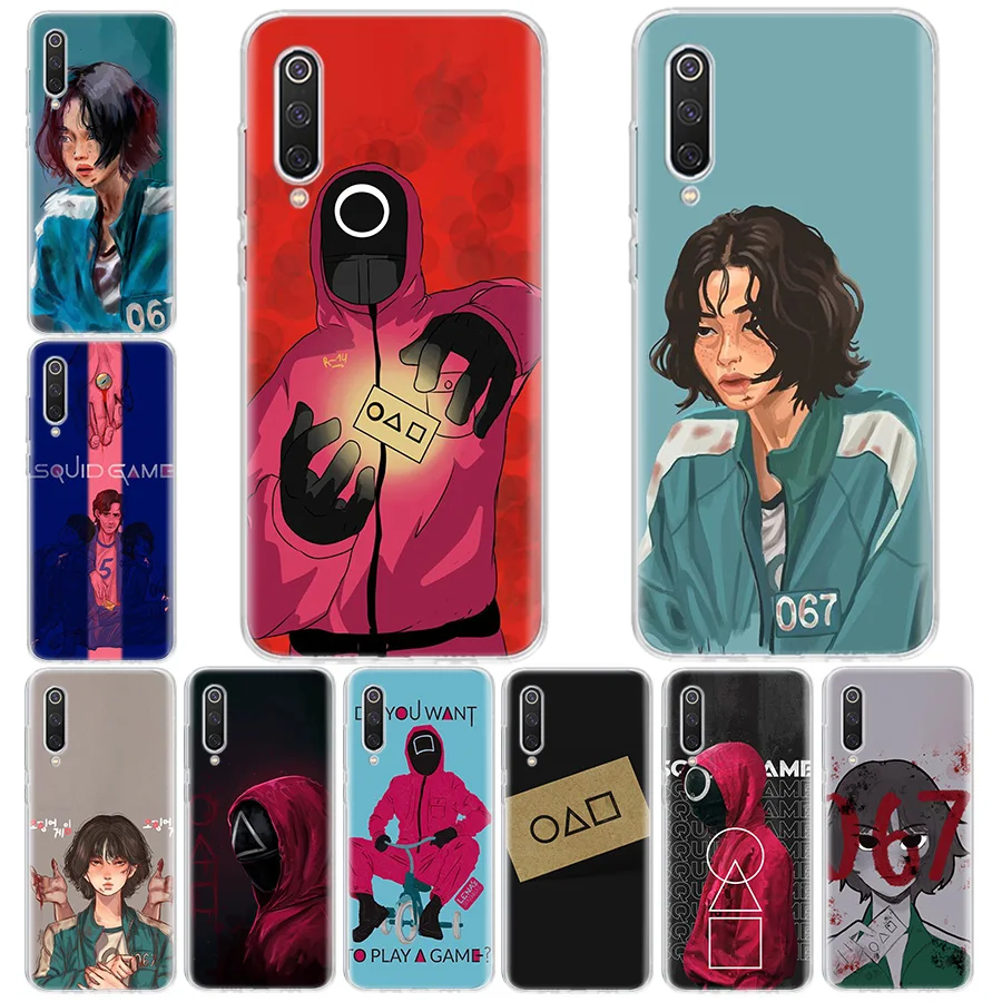 

New style Squid game Phone Case For Redmi 10 10X 9 9A 9C 9T 8 8A 7A 6A Note 10 Pro 11 9S 8T 7 6 5 4 Cover Capa Shell