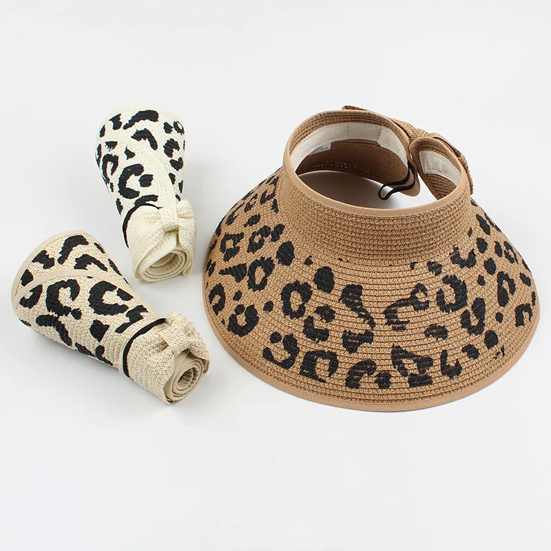 Шляпа женская Соломенная с широким козырьком Складная портативная пляжная шапка