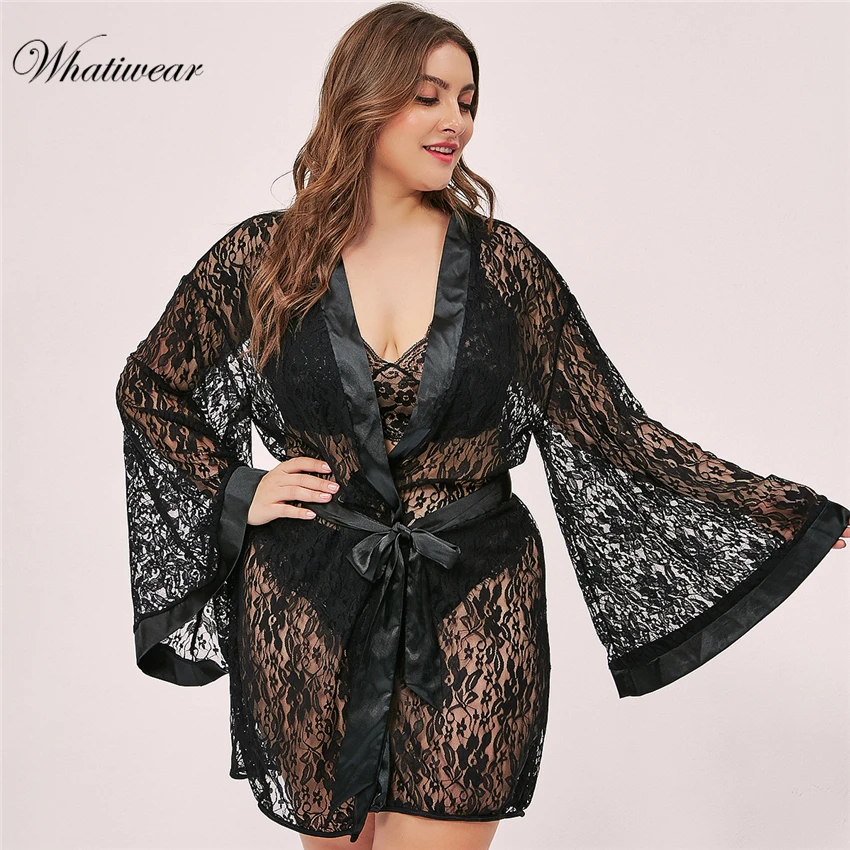Whatiwear женская пижама плюс размер сексуальное нижнее белье платье халат ночное