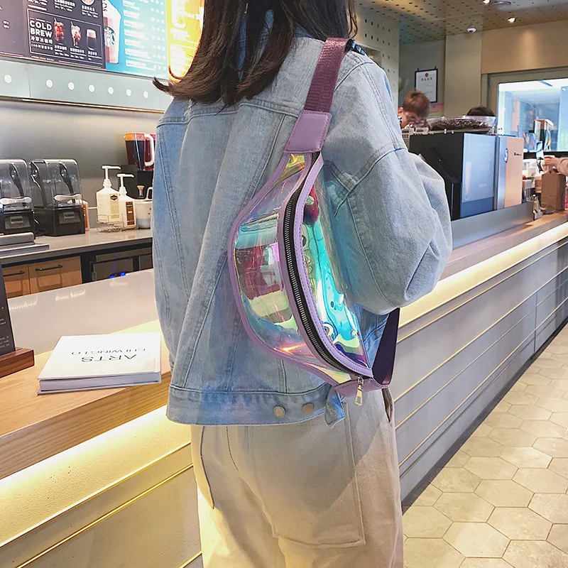Модная поясная сумка 2019 водонепроницаемая прозрачная голографическая в стиле