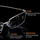 Титановые многофокальные очки для чтения NONOR, мужские прогрессивные бифокальные очки с защитой от ультрафиолетового излучения, пресбиопические очки с полуободковой оправой