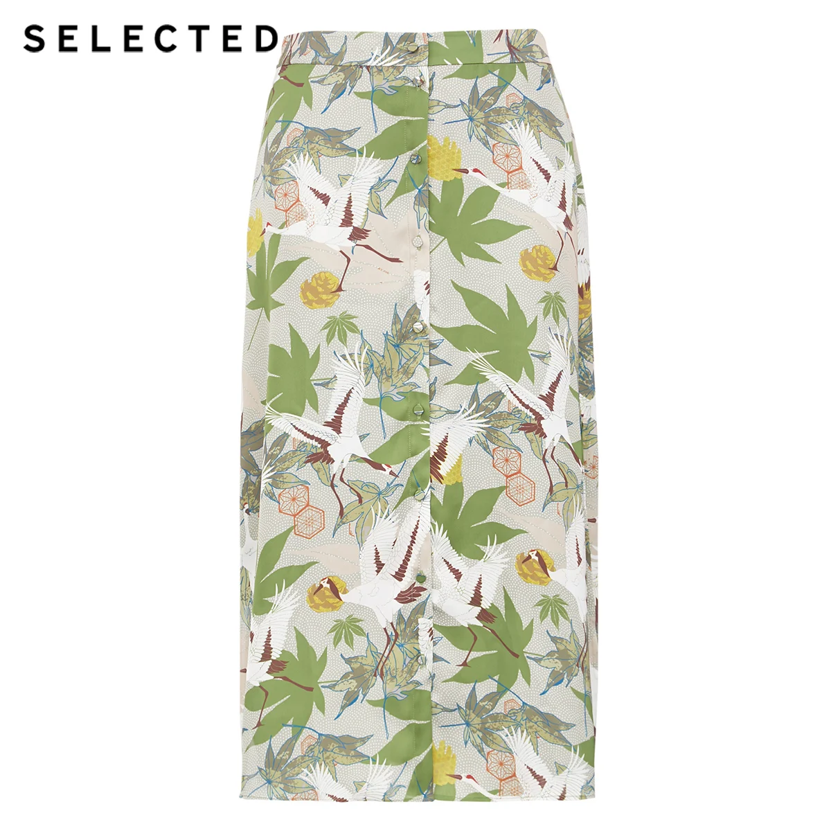 

SELECTED Women's Slim Fit Mid-length Elegant Printed A-lined Skirt S|41934C501