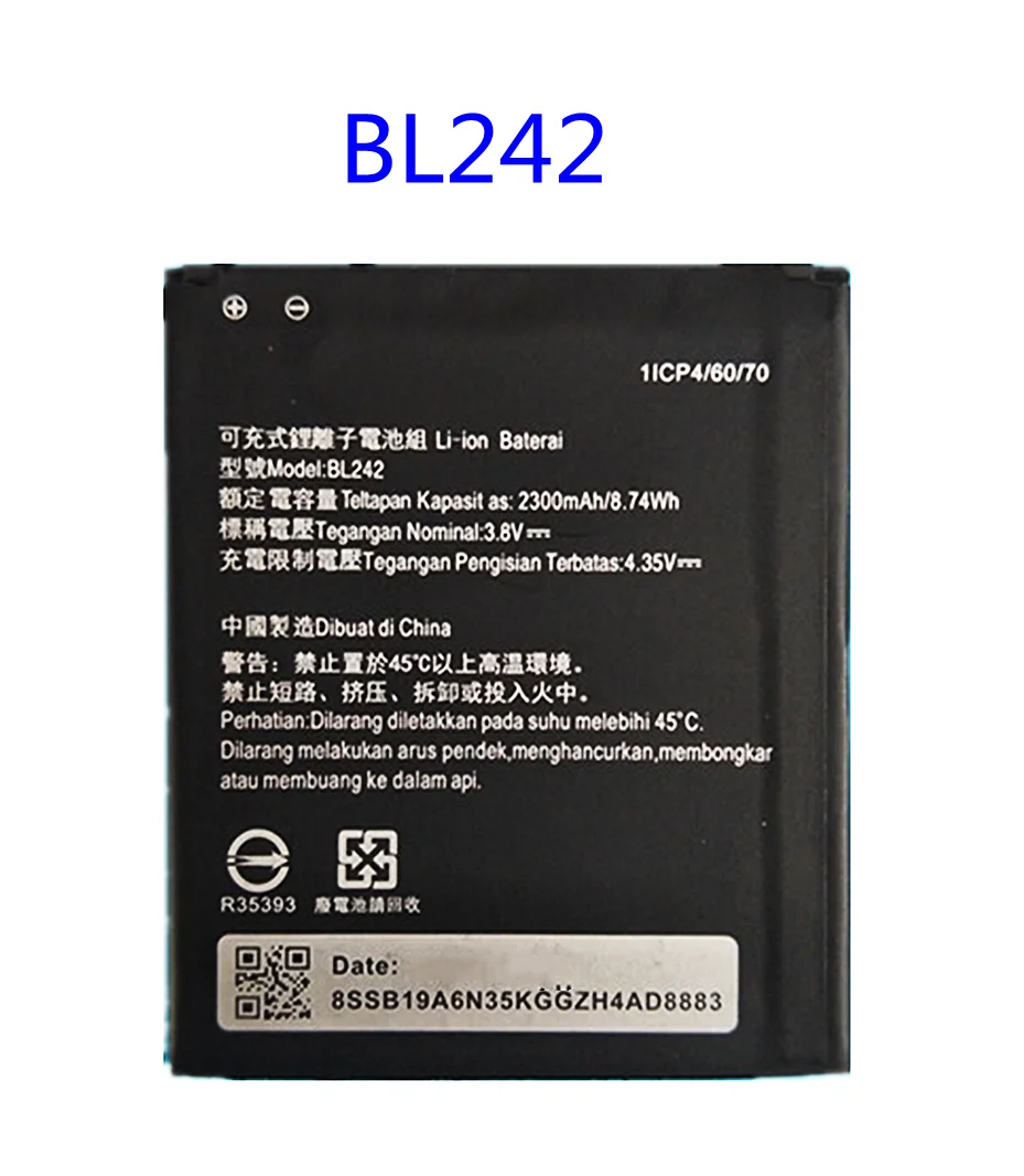 Новый высококачественный аккумулятор BL242 на 2300 мА · ч для Lenovo K3 K30-W K30-T A6000 A3860 A3580